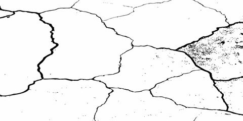 Black and white texture of cracked and abstract grunge texture effect old concrete faded wall dry surface patterns background.
