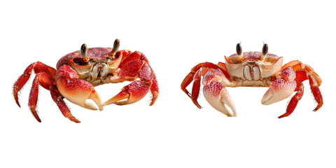 Set of crab on the sand, isolated on transparent background.