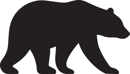 Black silhouette of a walking bear animal wildlife