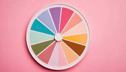Obraz premium Pastel Color Palette Wheel on Pink Background. 6
