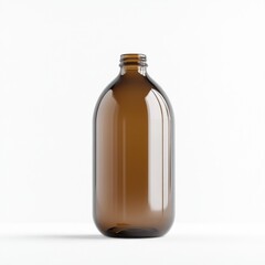 Fototapeta premium Amber glass bottle, smooth curves, studio shot