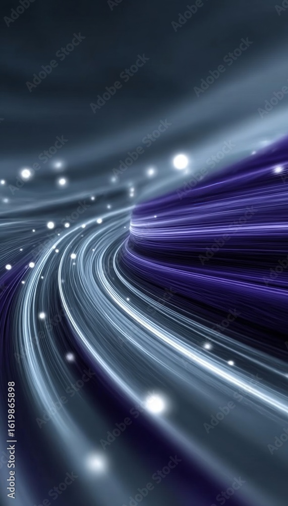 Aufkleber futuristic high-speed communication in virtual reality with motion blue backdrop and data elements