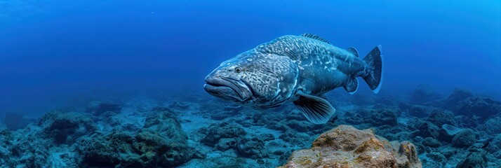 Fototapeta premium Massive fish in deep blue ocean