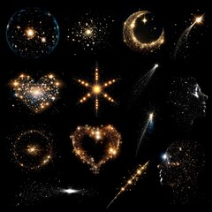 Starry glow design element set