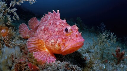 Scorpionfish Camouflaged on Coral Reef"
