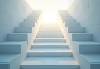 Fototapeta premium Bright Stairs Leading to Light Above