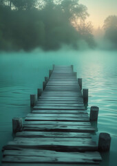 Obraz premium wooden pier on the lake