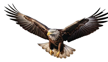 Obraz premium A bird in flight, a white tailed eagle isolated on a white background illustration