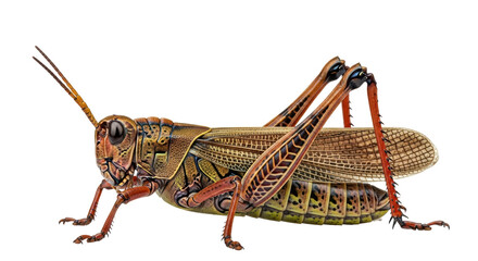Isolated Grasshopper Close-Up