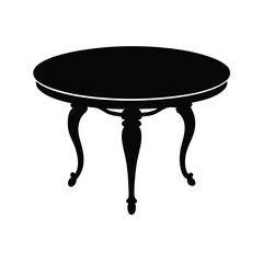 round table on white background