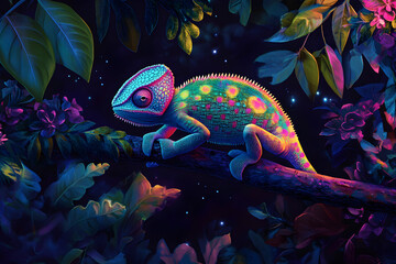 chameleon on a tree