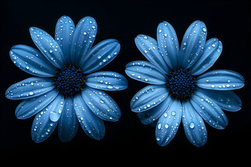 white daisy on black background