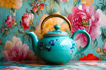 teapot and flower