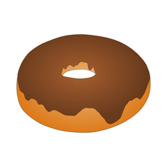 donut with chocolate glaze vector