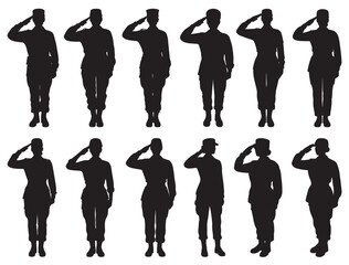 FEMALE ARMY SALUTE SILHOUETTE