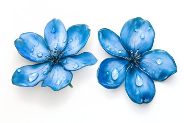 blue flower on white background