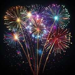 Fototapeta premium Vibrant fireworks display night sky