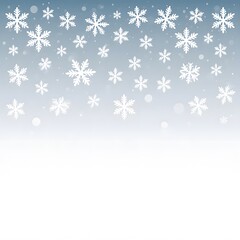A winter scene with many snowflakes. a gradient blue to white background,  Blue shiny winter banner with snow, A panoramic winter scene of falling snowflakes, 
