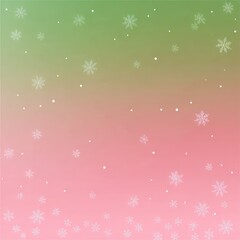 Delicate snowflakes scattered across a soft gradient from green to pink