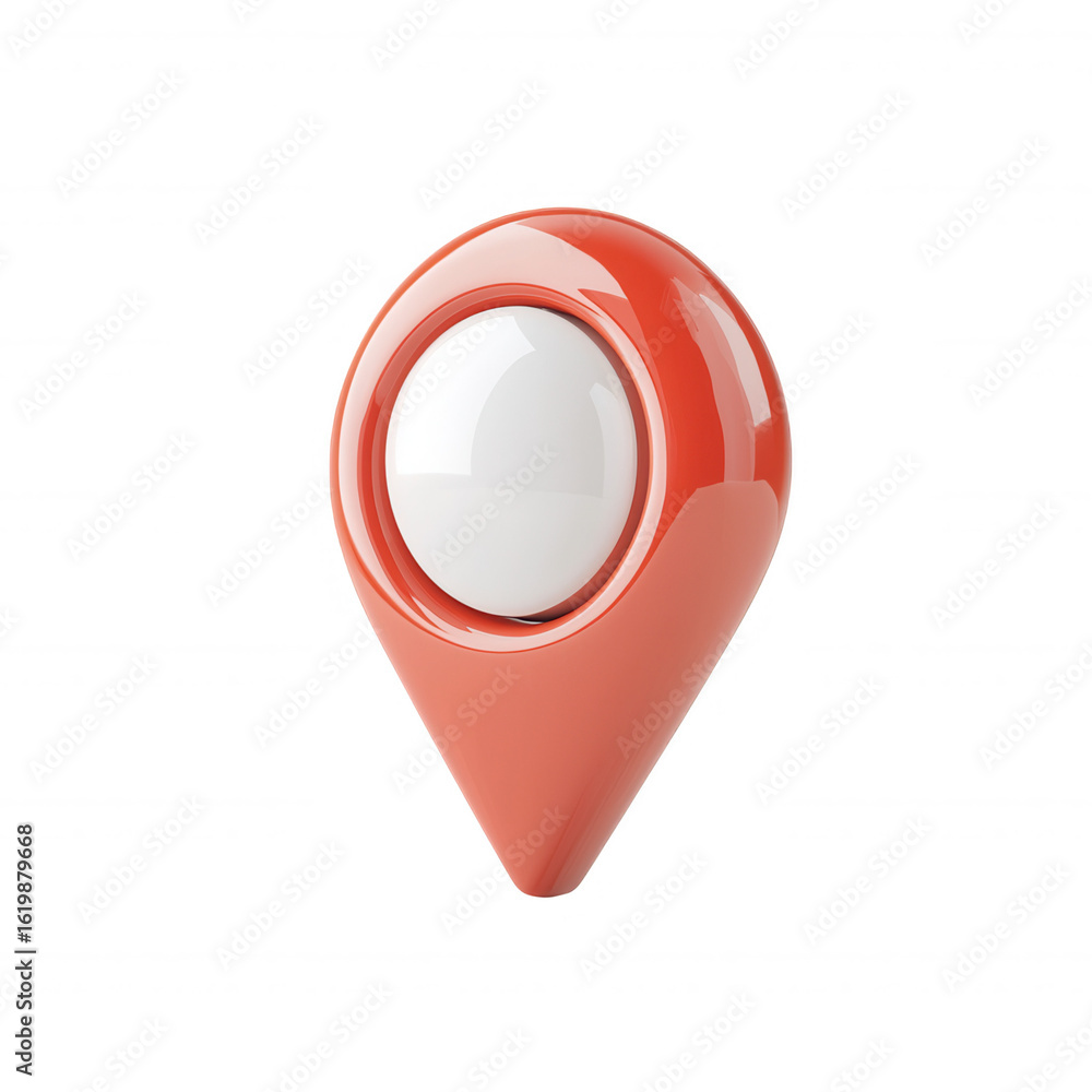 Poster 3d icon red map pointer with blank space isolated on transparent background, perfect for indicating 