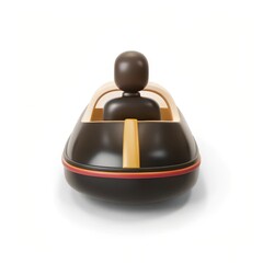Dark wooden spinning top silhouette