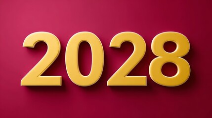 Vibrant 2028 New Year Celebration Stock Image with Festive Decorations and Inspirational Messages