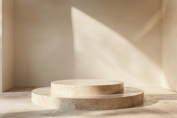 Minimalist round stone podium
