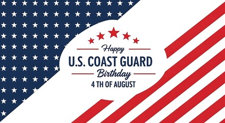 Obraz premium Happy US Coast Guard Birthday August 4th Celebration