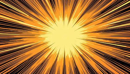 Orange Yellow Burst Comic Illustration