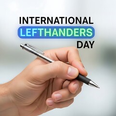 Celebrating International Left Handers Day An Image of a Hand Holding a Pen Symbolizing Left Handedness and Writing Skills