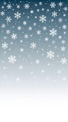 a gradient blue to white background,  Blue shiny winter banner with snow, A panoramic winter scene of falling snowflakes, wallapepr, A winter scene with many snowflakes. 
