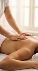 Fototapeta premium Relaxing Back Massage Therapeutic Touch for Stress Relief and Wellness