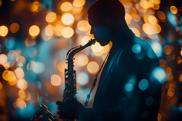 saxophone player on stage