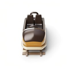 Roller coaster car silhouette on white background