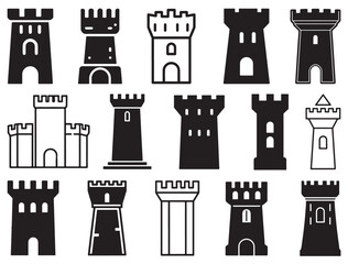MEDIEVAL FORTIFIED TOWER SILHOUETTE