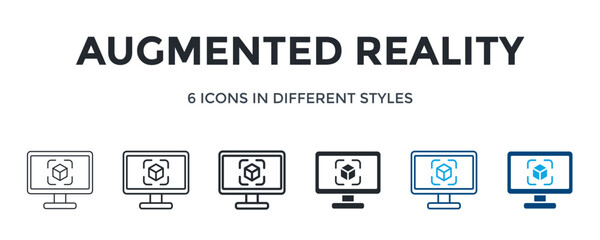 Augmented Reality Icon In Different Style Vector Illustration. Designed In Thin Line, Regular Line, Bold Line, Glyph, Color Line, And Color Glyph Style Can Be Used For Web