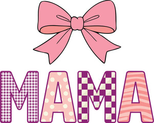 Retro Mama Coquette Valentines Png Svg, Mama Shirt  design, Mama Coquette , Mama Png, Vintage Mama Coquette Sublimation Shirt eps, Mama Coquette Bow Png, Mother's Day Girly Ribbon PNG