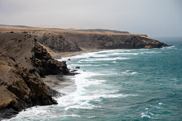 Fuerteventura on the Atlantic coast in summer