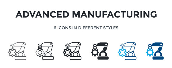 Advanced Manufacturing Icon In Different Style Vector Illustration. Designed In Thin Line, Regular Line, Bold Line, Glyph, Color Line, And Color Glyph Style Can Be Used For Web