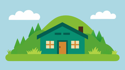 Fototapeta premium House with Grass Roof in Nature