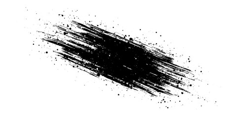 Vector grunge black ink paint brush stroke