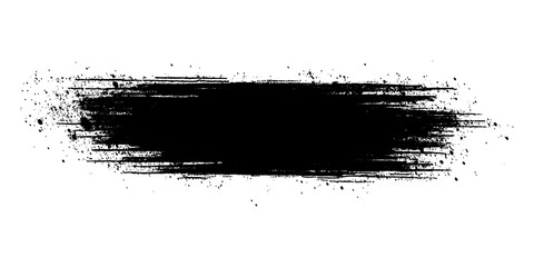 Vector grunge black ink paint brush stroke