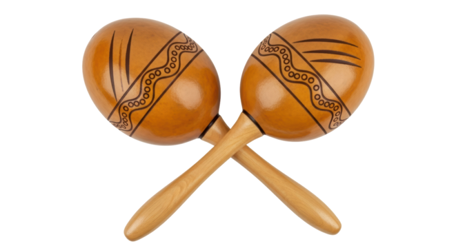 Isolated Pair of Maracas on White Background