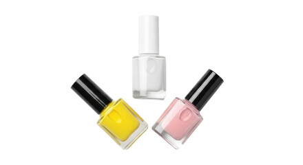 Isolated Three Nail Polish Bottles