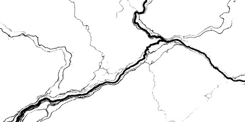 Vector black isolated cracked marble on white background