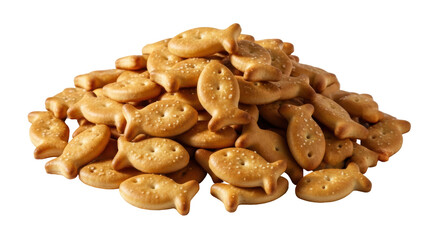 Isolated Fish Shaped Crackers