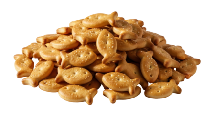 Isolated Fish Shaped Crackers