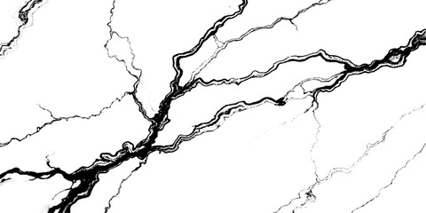 Vector black isolated cracked marble on white background