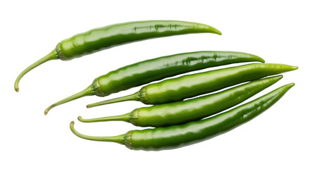Isolated Green Chili Peppers