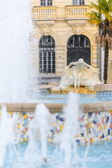 La fontaine et le bassin de la place Clemenceau et la baigneuse à Pau